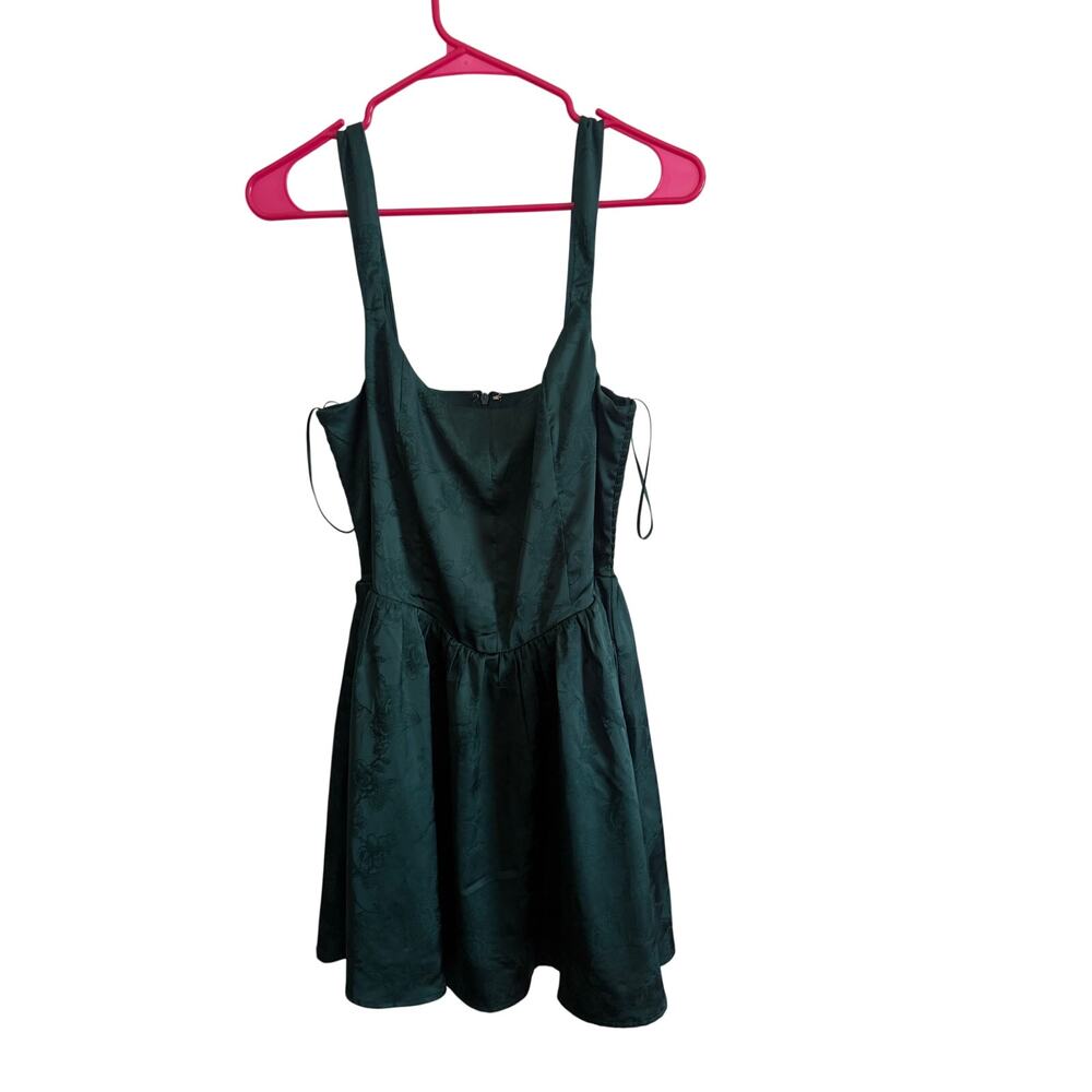 Francesca's Green Corset Style Smocked Mini Dress Size Medium